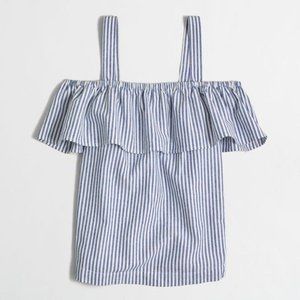 J.Crew Factory striped flounce tank top EUC